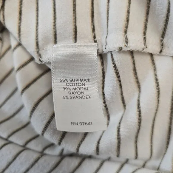 J. Jill Top Womens XS Olive Green White Striped Sleeveless Split Back Summer - Picture 6 of 9